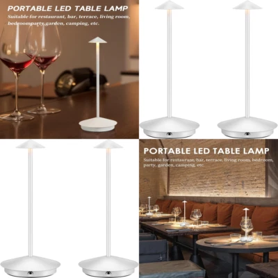 2 Dimmable Romantic Cordless Table Lamps LED Desk Rechargeable Dinner Restaurant - Image 1 of 4