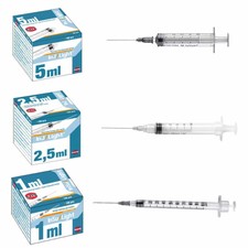 Siringhe Sterili Attacco Luer da 1 / 2,5/ 5/10 ml Siringa monouso Con ago 100 pz