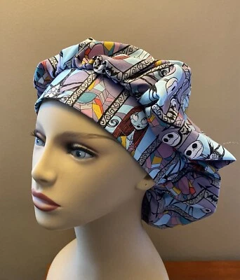 Sally And Jack Bouffant surgical scrub hat women made with Christmas Fabric - Image 1 of 4
