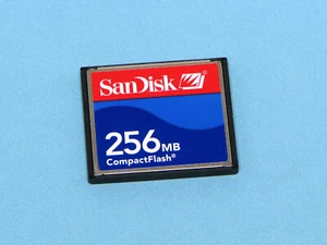 CARTE MÉMOIRE NUMÉRIQUE SANDISK 256 MG CompactFlash FLASH COMPACT CF TESTÉ - Photo 1 sur 2