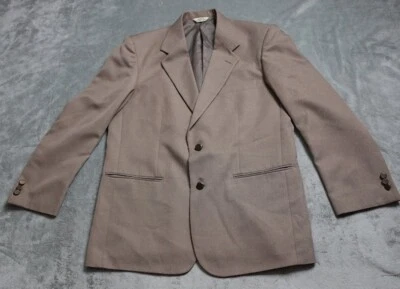 Haband Suit Jacket Men's Size 42R Brown Polyester Vintage Two Button Classicore - Image 1 of 4