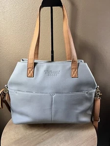 Milkmaid Goods Olivia Gray Shoulder / Crossbody Diaper Bag Floral Lining~NWOT - Picture 1 of 20