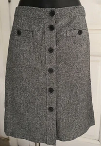 Jupe NEW MAN tweed grise boutonnée Taille 38 FR Bon état - Picture 1 of 7