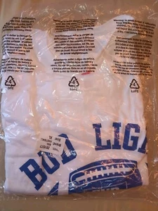 New Bud Light T Shirt Size XL White Sealed Bag Football Since 1982 Hanes Beer - Picture 1 of 3