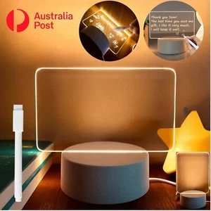 Note Board Creative LED Night Light USB Power Message Table Lamp Whiteboard Pen - Picture 1 of 12
