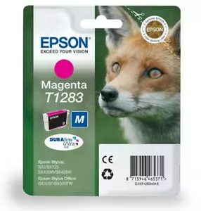 T1283 Magenta Epson Original Ink Cartridge Fox Ink C13T12834010 - Picture 1 of 1