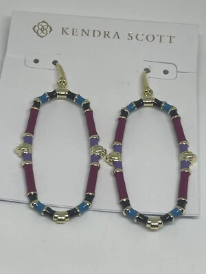 Pendientes Kendra Scott Essie Marco Abierto en Neutro, Verde Mar, Mezcla Orquídea Dorada Foto 1 de 4