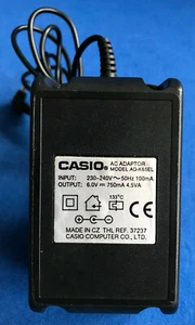 ORIGINAL CASIO AC ADAPTOR MODEL: AD-K65EL OUTPUT: 6.0V 750mA 4.5VA UK PLUG - Picture 1 of 10