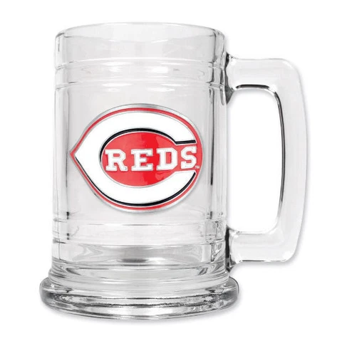 MLB Cincinnati Reds 15oz Glass Tankard Mug Cover