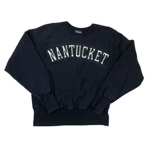 Vintage Champion Reverse Weave Nantucket Island Navy Crewneck Sweatshirt Small - Picture 1 of 7