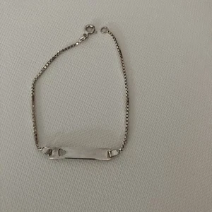 sterling silver 925 Italy id style bracelet heart cut out 7inch length - Picture 1 of 5