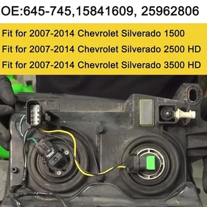 2PCS Headlight Wiring Harness For 2007-2013 Chevrolet Silverado 1500 HD 25962806 - Picture 1 of 12