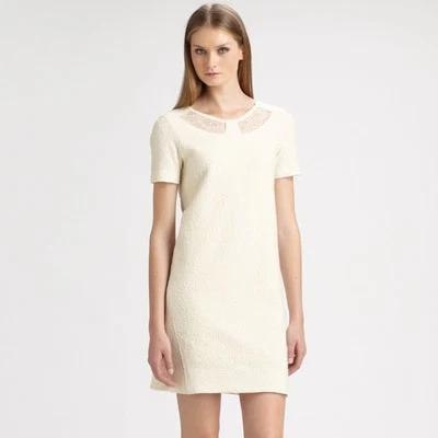 Vestido Marc Jacobs Cottagecore Hawthorne Cuello de Encaje Lana Crema, Talla XS Foto 1 de 4