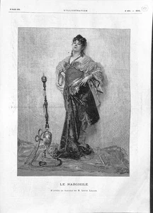 LE NARGHILÉ. D'APRÈS LE TABLEAU DE M. LOUIS LELOIR GRAVURE 1878 - Picture 1 of 1