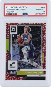 Lauri Markkanen Utah Jazz 2022-23 Panini Donruss Optic Photon #69 PSA 10 Card - Picture 1 of 2