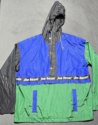 Joe Boxer Rompevientos Anorak Chaqueta Pullover Cara Sonriente Con Capucha Bloque de Color talla L Foto 1 de 4