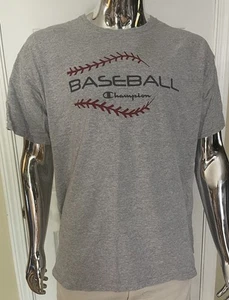 Champion Authentic Baseball T-Shirt Heather Gray Men's XL - Picture 1 of 7