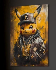 Pikachu Leinwand Bild Pokemon Farbig Cartoon Pop Art Cool Anime Manga LV BTC - Bild 1 von 6