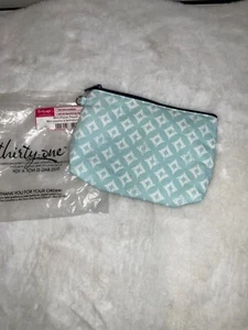 Thirty one tote blue sparkling squares zipper pouch NEW - Picture 1 of 3
