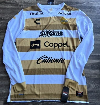 NWT Charly Dorados De Sinaloa 17/18 Longsleeve Soccer Jersey White/Gold Size XL - Image 1 of 4