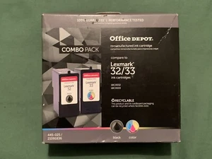 Office Depot Lexmark 32/33 Paquete Combo Tricolor Negro Cartuchos de Tinta 445-025 Nuevos - Imagen 1 de 3