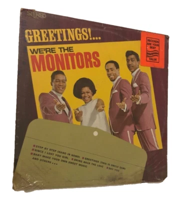 The Monitors Greetings Soul SS714 Vintage 60s Motown Cut-out Vinyl LP Sealed Foto 1 de 4