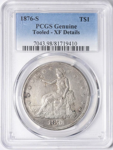 1876-S Trade Silver Dollar $1 PCGS XF Details Cover