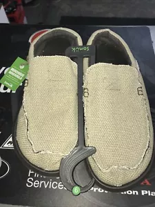 Men's Shoes Sanuk CHIBA Slip On Sidewalk Surfers Loafers SMF1047 TAN Size 9 - Picture 1 of 4