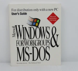 Microsoft Windows for WorkGroups and MS-DOS Users Guide BOOK ONLY - Picture 1 of 7