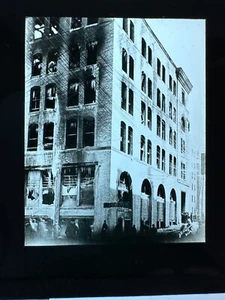 March 12, 1896 5 Alarms Fire Pope Bicycle Building Boston Glass Slide Negative - Picture 1 of 4