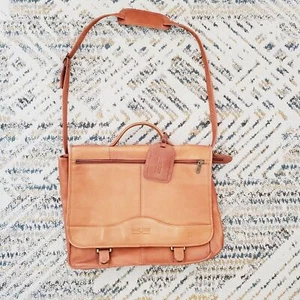 Claire Chase Leather Laptop Bag Vintage Messenger Travel Briefcase Mens Luggage - Picture 1 of 15