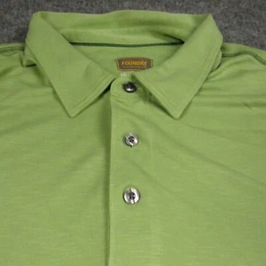 Foundry Shirt Mens 4XL Golf Polo Big Tall Green Short Sleeve Modal Polyester - Picture 1 of 16