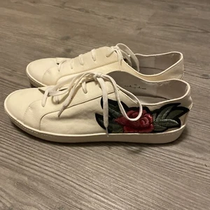 Joie Leather Sneakers With Flowers NEW  - Picture 1 of 7