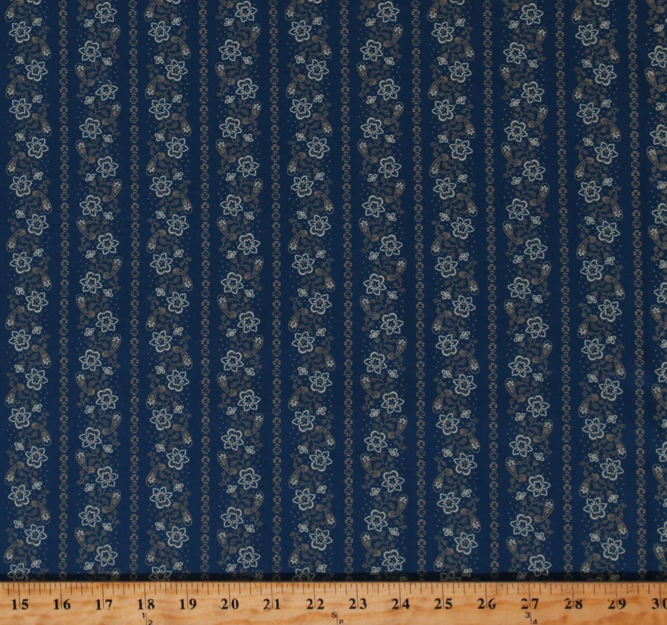 WINDHAM FABRIC Cotton Bandana Design Floral Paisley Stripe Kingston Fabric Print BTY D152.26