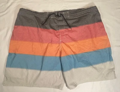 Men's 3XB Swim Shorts Trunks Drawstring Multi Striped Lined Y&K - Image 1 of 4