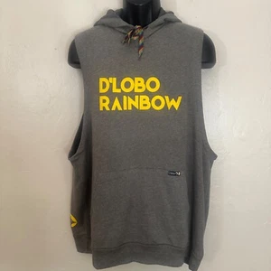 D'Lobo Rainbow Sleeveless Fleece Hoodie XL Gently worn 50% cotton / 50% poly - Picture 1 of 3