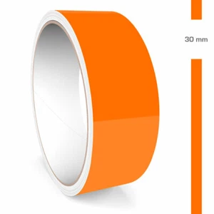 Zierstreifen 30mm 10 Meter Neon Orange Fluoreszierend Glänzend Glanz Auto Boot - Bild 1 von 5