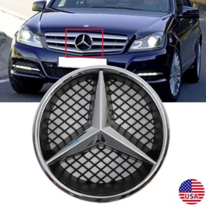 Front Grill Star Emblem Chrome Logo Badge Fit For Mercedes Benz W204 C300 GLK350 - Picture 1 of 8