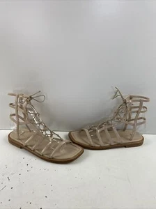 Stuart Weirzman KORA Platino Lace-up Gladiator Sandals Women’s Size 8.5 - Picture 1 of 8