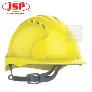 JSP EVO2 yellow vented mid peak comfort hard hat safety helmet slip ratchet - Picture 1 of 3