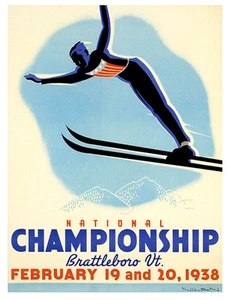 1938 U.S. Ski Jumping Championships - Promotional Advertising Poster - Picture 1 of 1