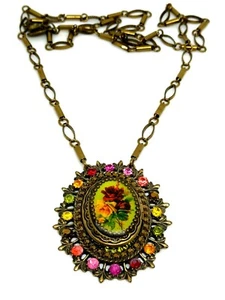 Lovely Big Michal Negrin Colourful Crystal  Necklace Beautiful. - Picture 1 of 9