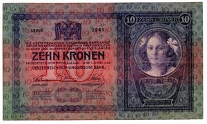Austria banknote 10 kronen / 10 crowns  1904   VF - Picture 1 of 2