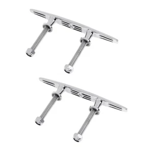 ISURE MARINE 2pcs Boat Stainless Steel 6” Bolt Pull Up Mooring Cleat Flush Mount - Picture 1 of 7