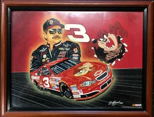 Sam Bass Illustrations Framed Dale Earnhardt & Tasmanian Devil (5450-COA) - Picture 1 of 14