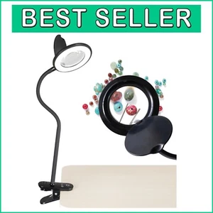 Adjustable LED Desk Lamp with Magnifying Glass - Healthy Light for Detailed Work - Picture 1 of 9