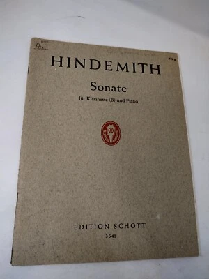 Hindemith SONATA for Clarinet and Piano Sheet Music  - Image 1 of 3