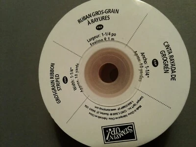 Brand New Roll of Stampin Up Pumpkin Pie Grosgrain Striped Ribbon - Image 1 of 3