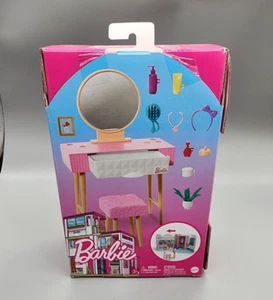 Barbie Vanity Set with Stool & Accessories - New in Box - Playset for Dolls - Picture 1 of 6