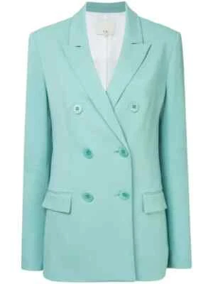 Blazer Tibi Steward de gran tamaño azul concha de huevo talla 0 Foto 1 de 4